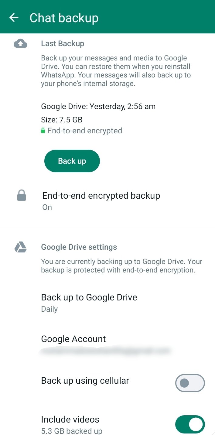 WhatsApp chat backups will soon start eating up your Google Drive storage on Android
