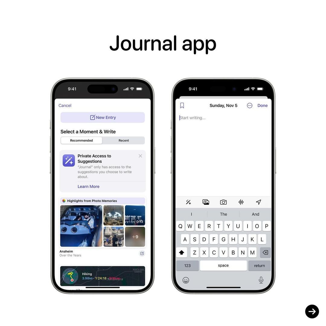 Screenshot of Add journal in Apple's Journal App in iOS 17.2 Add journal in Apple's Journal App in iOS 17.2