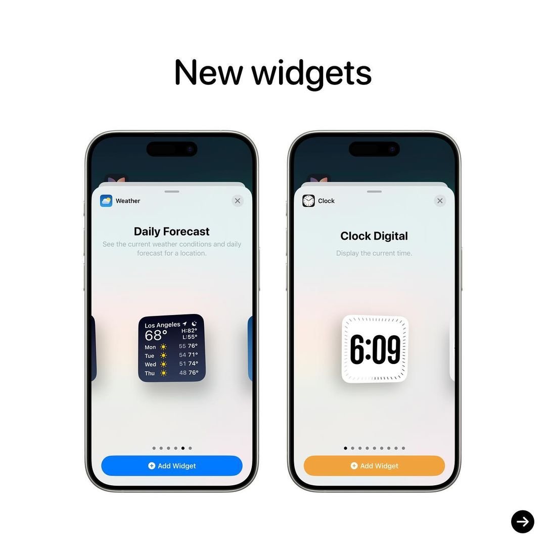 Screenshot of Weather Widget and Digital Clock Widget in iOS 17.2 Weather Widget and Digital Clock Widget in iOS 17.2