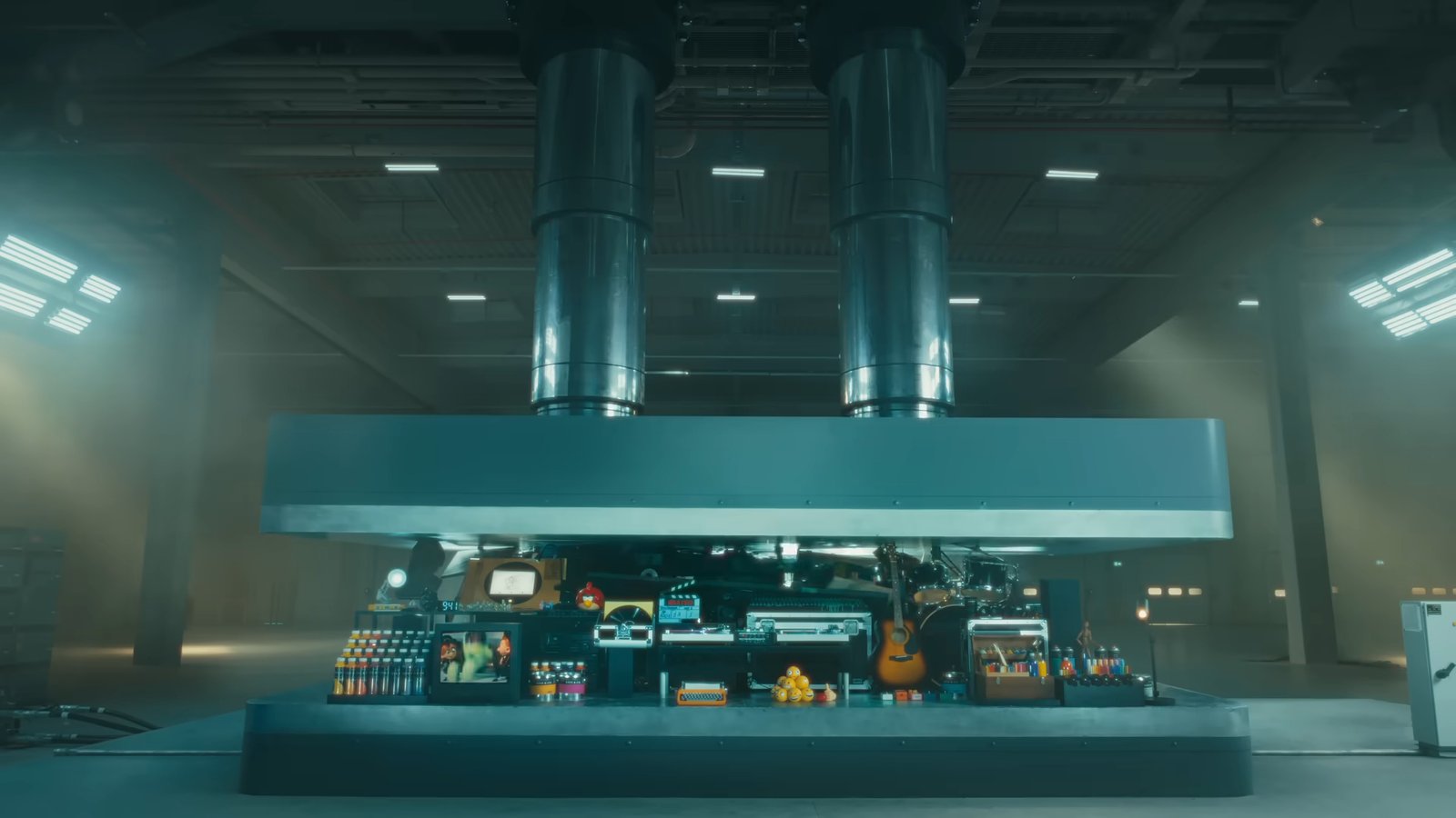 Image of Apple Crush Ad campaign Apple display showcasing new iPad Pro models amidst controversy surrounding the "Crush" ad campaign