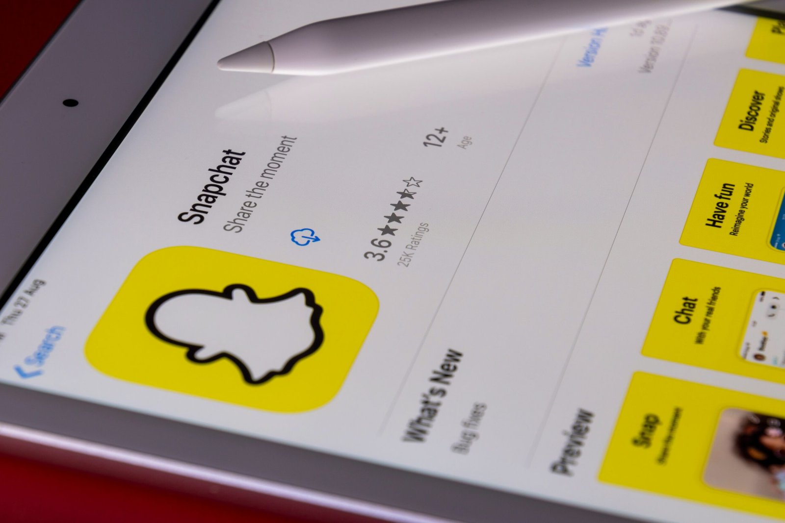 Edit Sent Messages on Snapchat: New Update Lets You Fix Typos Snapchat app preview on a tablet showing update