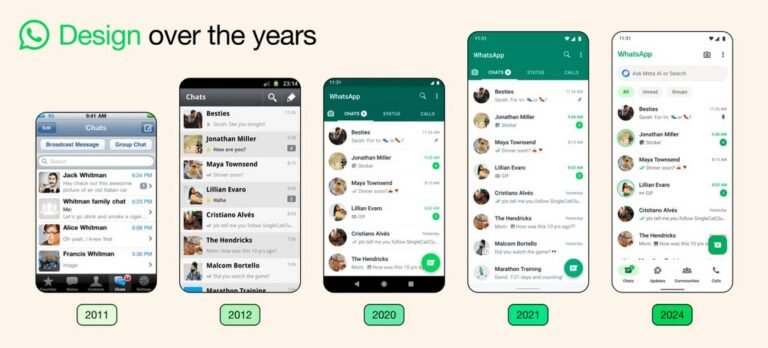 WhatsApp design Journey over the years: 2011 to 2024