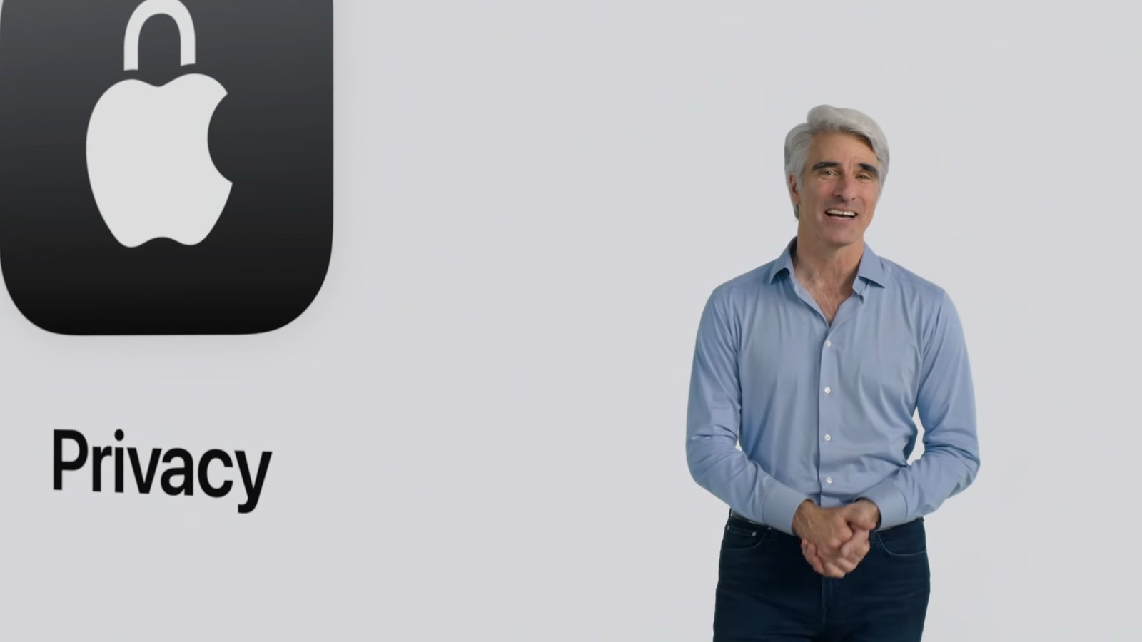 Apple Announces New Privacy Enhancements at WWDC24 Event Apple executive presenting Privacy features at a WWDC24 event