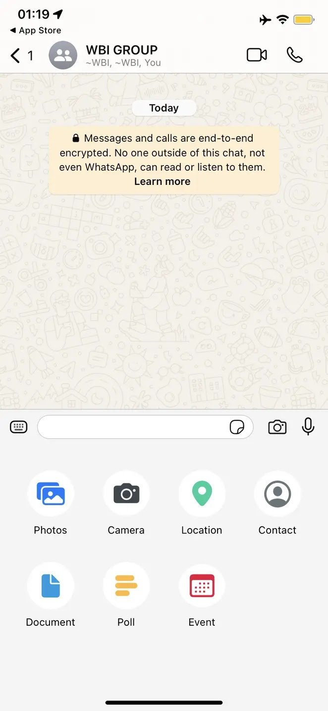 Organize Group Activities with Ease: WhatsApp's New Built-In Event Planning WhatsApp group chat showing the new event planning feature. Users can create and view event details including name, date, time, and location.