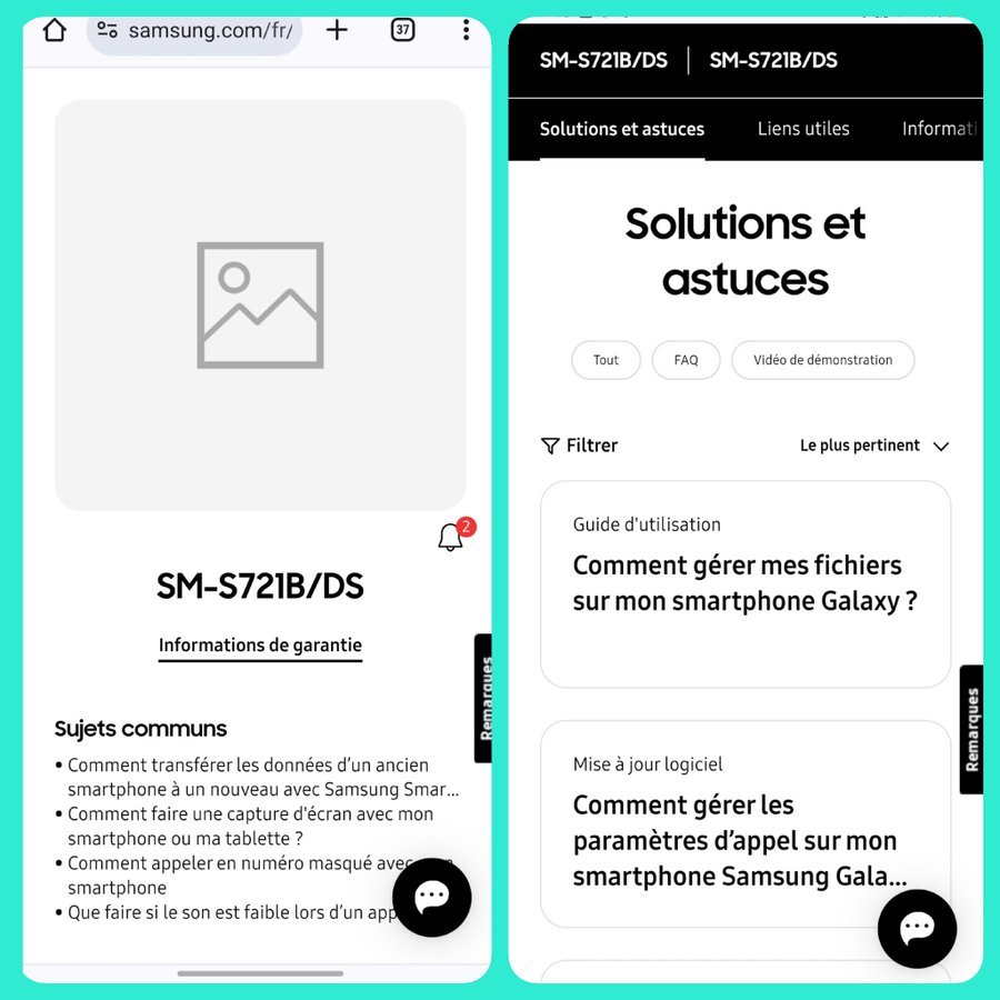 Samsung Galaxy S24 FE Confirmed: Model Number Revealed Samsung support page screenshot showing model number SM-S721B/DS, hinting at an upcoming Galaxy S24 FE release.