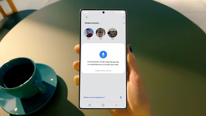 Multimodal Interaction: Voice Search and Visual Results on Galaxy S25 Samsung Galaxy S25 voice search feature with natural language understanding, enabling users to interact with their phone like a friend