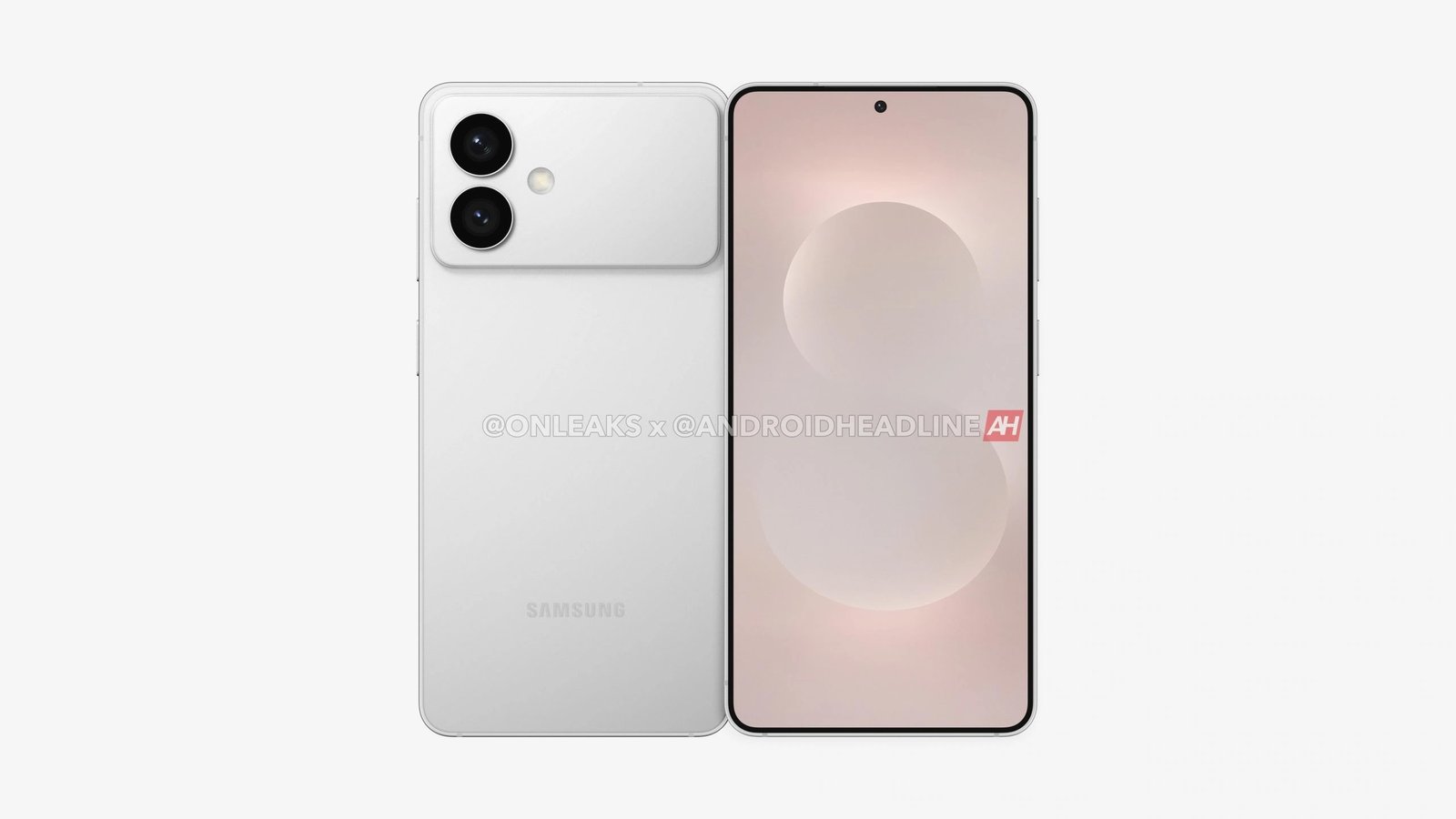 First Look at the Leaked Samsung Galaxy S26 Edge Design. A leaked render of the Samsung Galaxy S26 Edge, showing its new horizontal dual-camera bar design on the back.