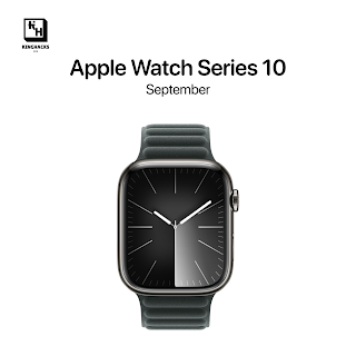 Apple Watch Series 10 concept with a black case and dark green sport band. Expected release in September