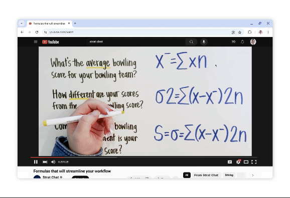"Circle to Search" feature on Desktop Chrome for extracting text from the youtube video. A Gif showing a new "Circle to Search" feature on Desktop Chrome for extracting text from the youtube video.
