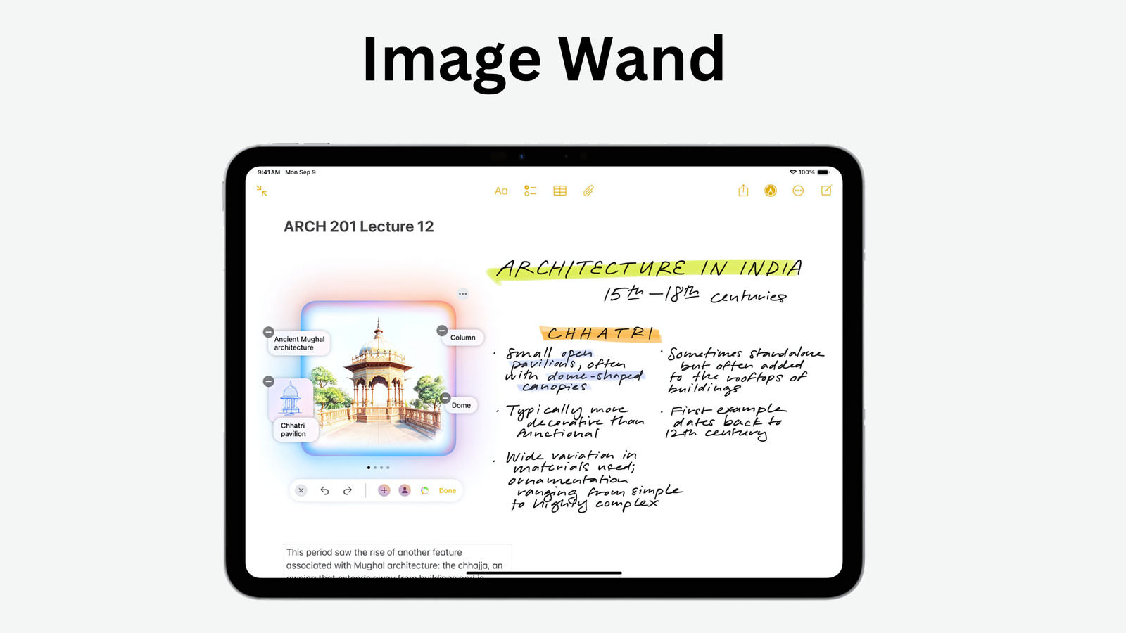 Edit Photos with Image Wand in iOS 18.2! iOS 18.2: Image Wand feature editing a photo on iPad.