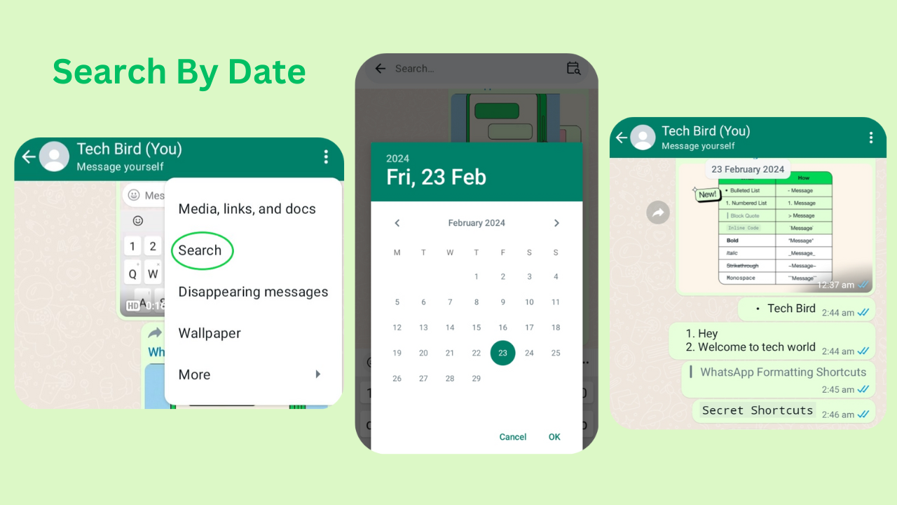 WhatsApp rolls out new “Search By Date” feature for finding old messages